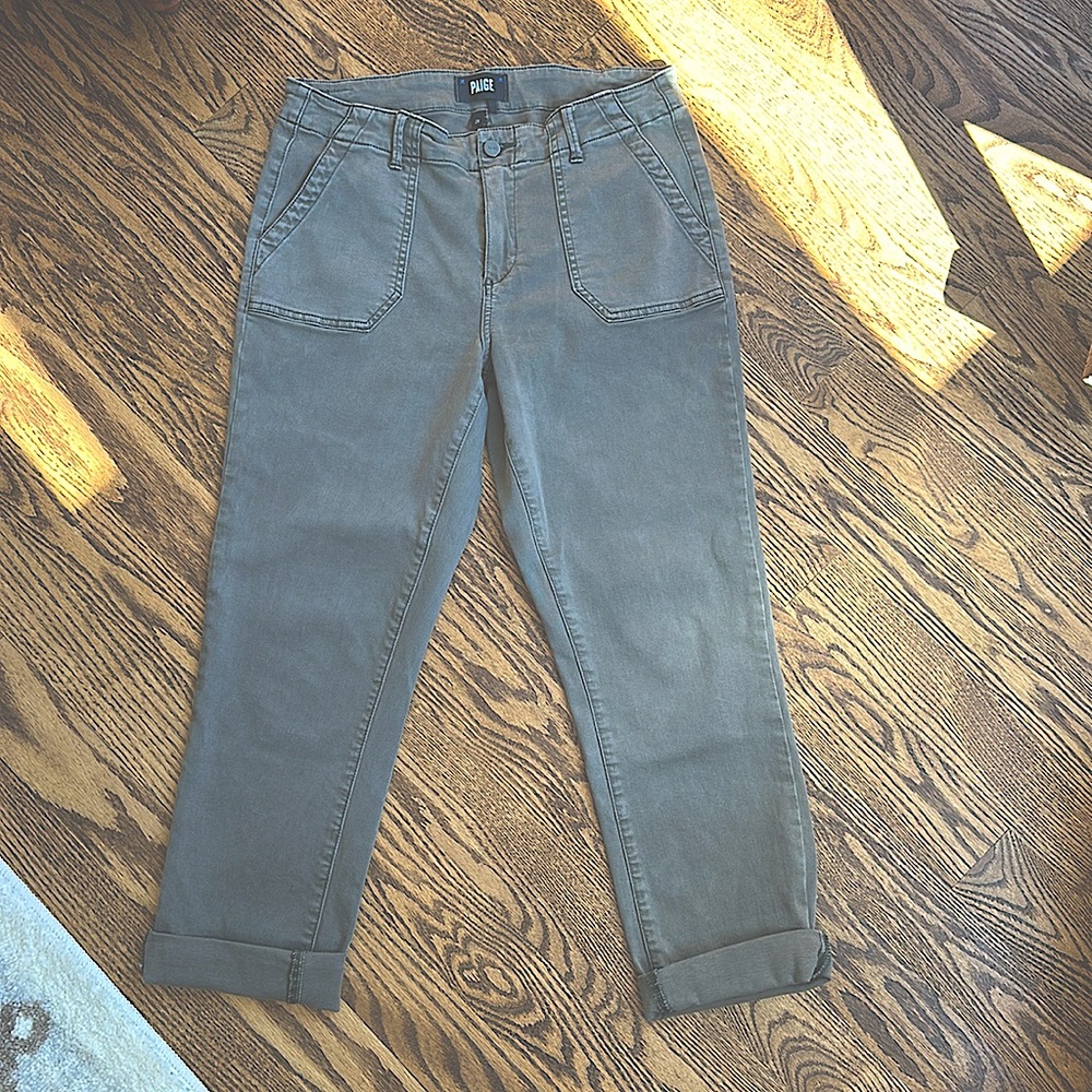 Paige Mayslie Ankle Jean- Olive Green. Size 29 Worn Once.